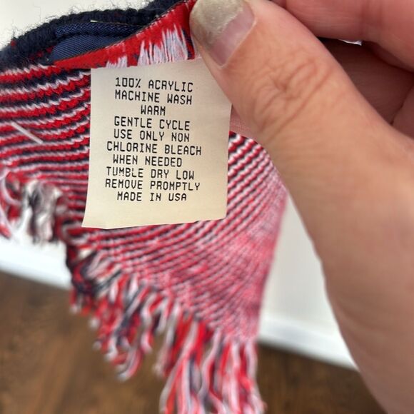Vintage USA America knit long 70’s made in USA scarf MAGA Winter Olympics EUC! - Picture 4 of 8